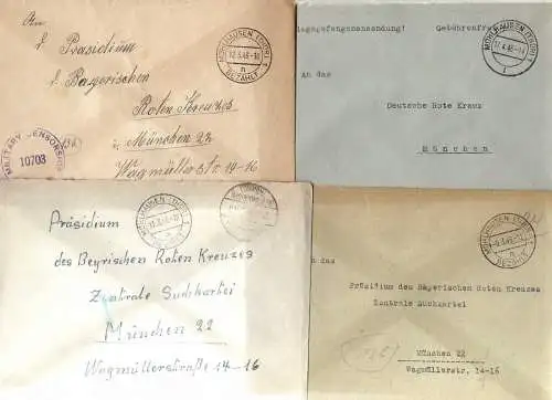 B2108 7x Brief SBZ Gebühr bezahlt 1946 Mühlhausen Thür. Zensur Kriegsgefangenens