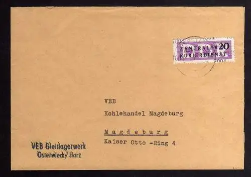 B1896 DDR ZKD 11 Kontrollnummer 7004 Brief Osterwieck Harz geprüft BPP VEB Gleit