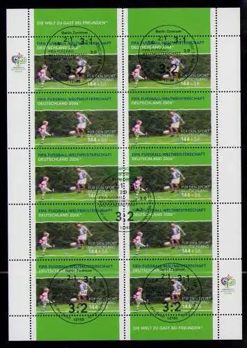 B18907 Deutschland 2003 Mi. 2324 - 2328 Sporthilfe Fussball WM Zehnerbogen gem