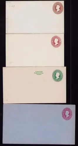 B18729 USA Ganzsachen Postal stationery 2x 2 cents, 2x 4 cents versch. Formate