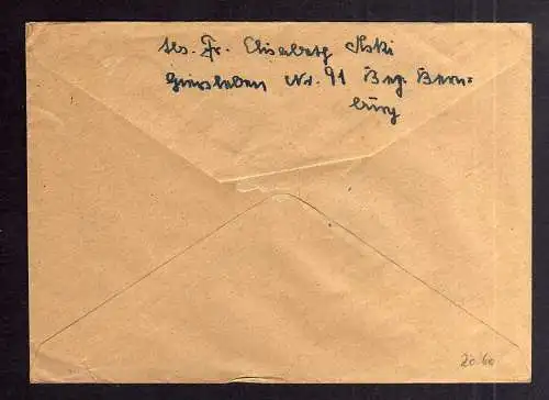 B2060 Brief SBZ Gebühr bezahlt 1946 Giersleben Anhalt Bez. Bernburg Bayr. Rotes