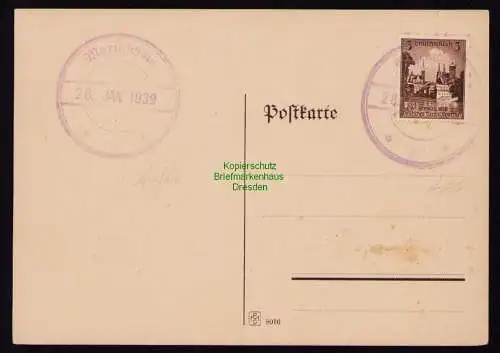 B18719 Postkarte Deutsches Reich 1939 Mariaschein Notstempel Besetzung Tschechei