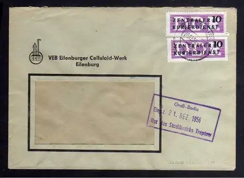 B2265 DDR ZKD 2x6 Brief VEB Eilenburger Celluloid Werk Eilenburg ECW