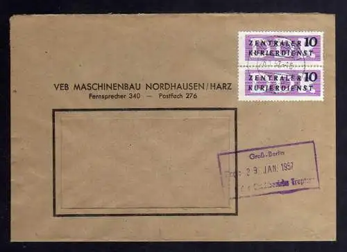 B2278 DDR ZKD 2x6 Brief VEB Maschinenbau Nordhausen Harz 1957