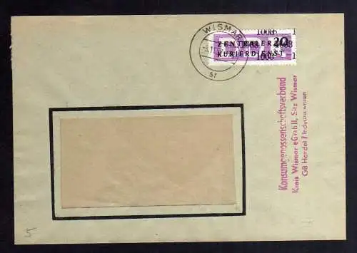 B2433 Brief DDR ZKD 11 1008 1957 Konsumgenossenschaftsverband Kreis Wismar Zeitz