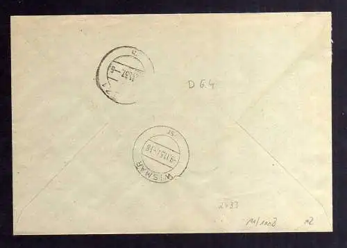 B2433 Brief DDR ZKD 11 1008 1957 Konsumgenossenschaftsverband Kreis Wismar Zeitz