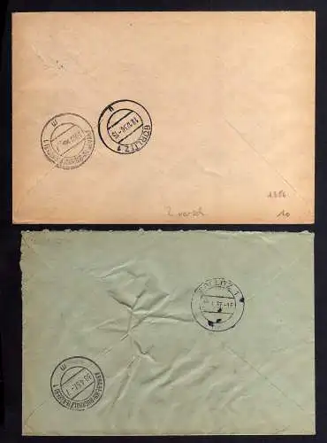 B2386 2x Brief DDR ZKD 2x 6, 7 1956 1957 VEB Leuchten Werk Görlitz nach Annaberg