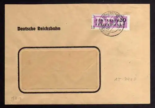 B2530 Brief DDR ZKD 15 8018 1957 Deutsche Reichsbahn Reichsbahnamt Wittenberg