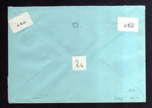 B3572 DDR Briefe Mehrfachfrankatur 1973 3x 1899 Soz Aufbau Einschreiben