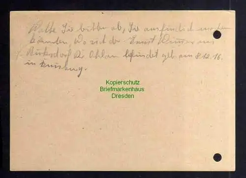 B3432 Postkarte 1945 Gebühr bezahlt + Landpoststempel Taubenheim über Meißen