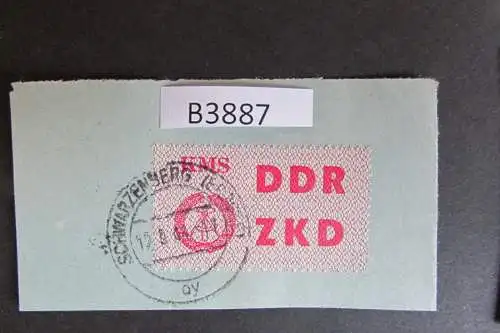 B3887 DDR ZKD C 8 KMS Karl-Marx-Stadt Schwarzenberg Briefstück 12.8. Ersttag