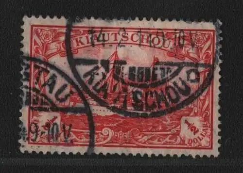 B3730 China Kiautschou 34 I A gestempelt Tsingtau 1914