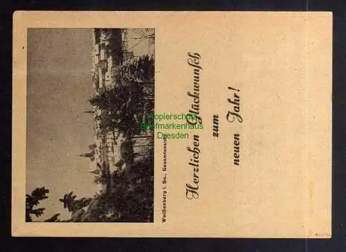 B3435 Postkarte Ostsachsen 1945 Notstempel Weißenberg über Löbau 3