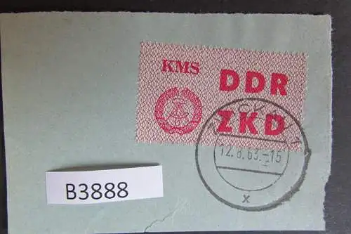 B3888 DDR ZKD C 8 KMS Karl-Marx-Stadt Zwickau Briefstück 12.8. Ersttag