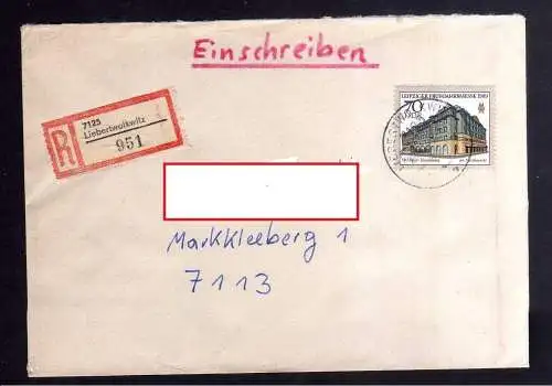 B3534 DDR Briefe Einzel- oder Mehrfachfrankaturen 1989 3235 EF Einschreiben