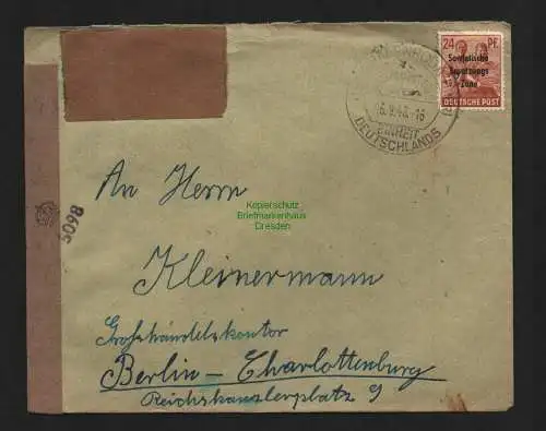 B4684 SBZ Brief britische Zensur Gräfenroda - Westberlin 1948