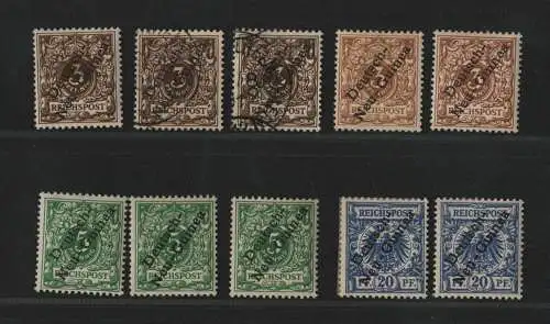 B4246 DNG Deutsch Neu Guinea 10 Marken us 1 - 4 mit 3x 1a , 2x 1b */gestempelt