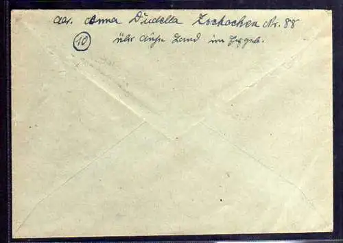 B450 SBZ Brief Gebühr bezahlt 1945 Hartenstein Erzgeb.