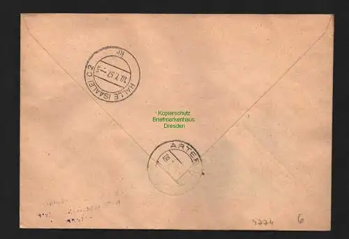 B4774 DDR ZKD B 11 Brief 8001 Artern VEB Maschinenfabrik Kyffhäuserhütte n Halle