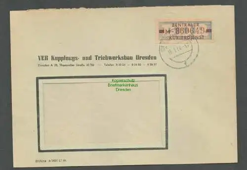 B5135 DDR ZKD B 20 MI Brief VEB Kupplungs- und Triebwerksbau Dresden 1960