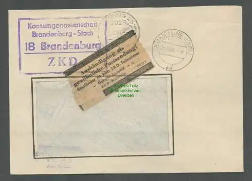 B5243 DDR ZKD Brief 1966 Konsumgenossenschaft Brandenburg n. Leipzig Aushändig