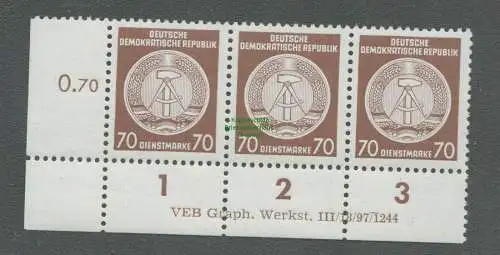 B5077 DDR Dienst 27 XII DV  III/18/97/1244 ** postfrisch