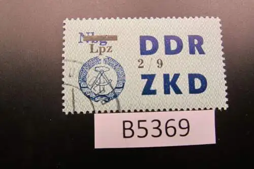 B5369 DDR ZKD 54 IX Lpz auf Nbg 2/9 ungültig gestempelt, voller Originalgummi