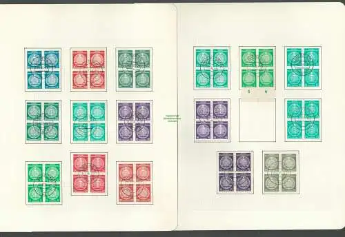 B5327 DDR Dienstmarken Klischeestempel 54x auf Viererblock nach Orten sortiert