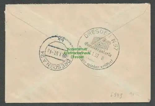 B5949 Brief ZKD B 6 Dresden VEB (K) Wasserwirtschaft 1957