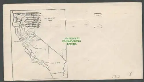 B5963 Brief USA Salinas Calif. 1950 566 100. Jahrestag der Goldfunde Kalifornien