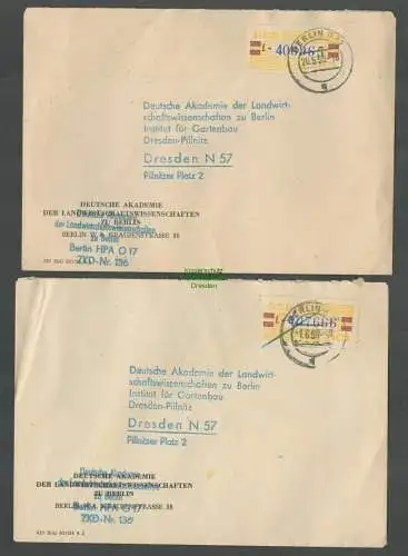 B5936 2x Brief Dienst B 25L Berlin Deutsche Akademie ZKD 136