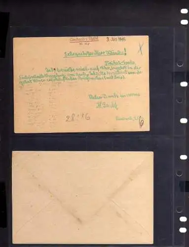 B553 2x SBZ Brief Postkarte Gebühr bezahlt 1946 Limbach Vogtland 1945 Limbach Sa