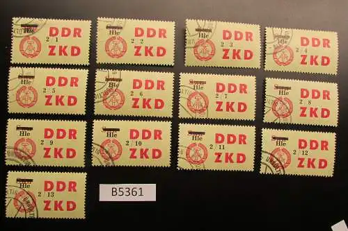 B5361 DDR ZKD C 52 I - XIII komplett Hle auf Swn 2/1 - 2/13 ungültig gestempelt