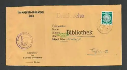 B5307 DDR Dienst 23 Brief Drucksache jena 1957 seltene Einzelfrankatur