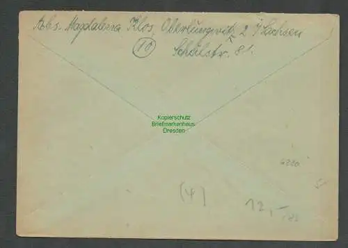 B6280 Brief SBZ Gebühr bezahlt 1946 Oberlungwitz nach Zella-Mehlis