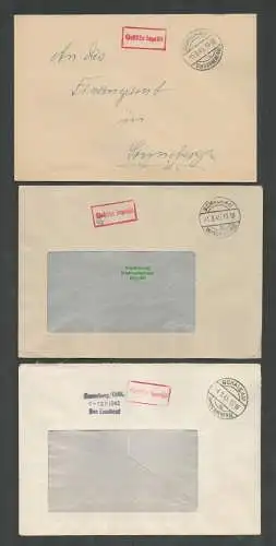 B6239 3x Brief SBZ Gebühr bezahlt 1945 Schalkau Kr. Sonneberg Der Landrat