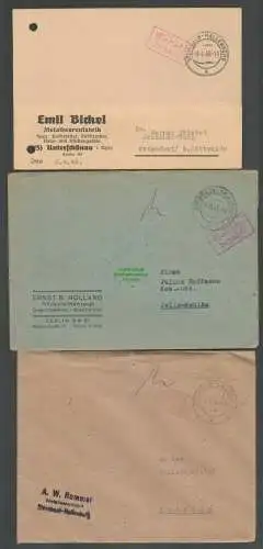 B6119 3x Brief SBZ Gebühr bezahlt 1945 Sternbach-Hallenberg Unterschönau