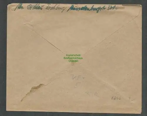 B6267 Brief SBZ Gebühr bezahlt 1945 Frohburg an die Oberschule zu Borna