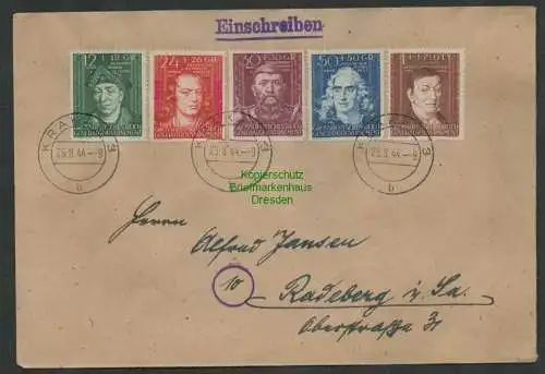 B6910 Brief Generalgouvernement 120 - 124 mit Plf. 120 II Krakau 1944 n Radeberg