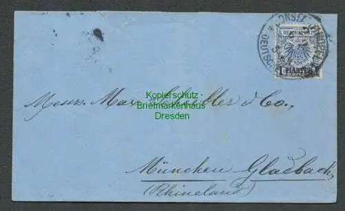 B6758 Brief Deutsche Post in der Türkei 1900 nach München Absender gedruckt