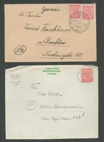 B6816 SBZ Provinz Sachsen Brief Mücheln Geiseltal 1946 + Briefvorderseite