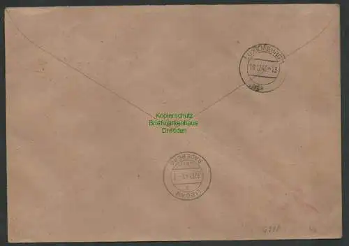 B6928 R-Brief 420 Eilboten Esch-Alzig Alzette 1940 Luxemburg nach Augustusbad