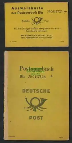 B6975 Postsparbuch 1947 1948 Währungsreform umgewertet + passende Ausweiskarte