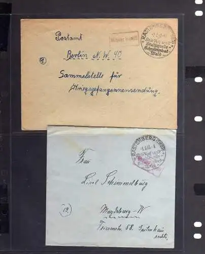 B679 2x SBZ Brief Gebühr bezahlt 1946 Rasteberg Thüringen