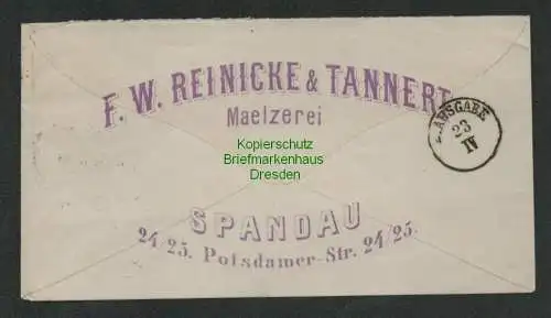 B6868 Brief Berlin Spandau 1874 Reinicke & Tannert Maelzerei schöner Vordruck