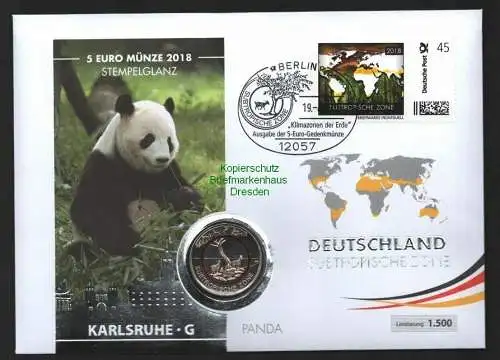 B7207 5 Euro 2020 F Subtropische Zone Numisbrief Deutschland 2018