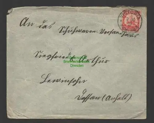 B7369 Brief Duala Kamerun 1907 an Schuhwaren Versandhaus Lewinsohn Dessau