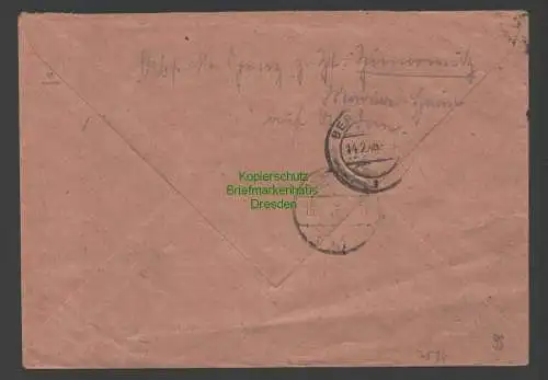 B7594 SBZ Mecklenburg Brief Einschreiben Zinnowitz auf Usedom 1946 Bedarf