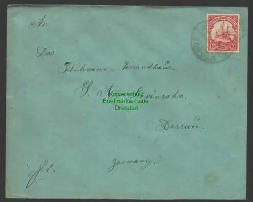 B7376 Brief Usakos Deutsch Südwestafrika 1909 an Versandhaus Lewinsohn Dessau