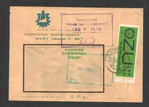 B7550 DDR ZKD ZU 2  x Brief Berlin Invest Export nach Karl-Marx-Stadt 1965